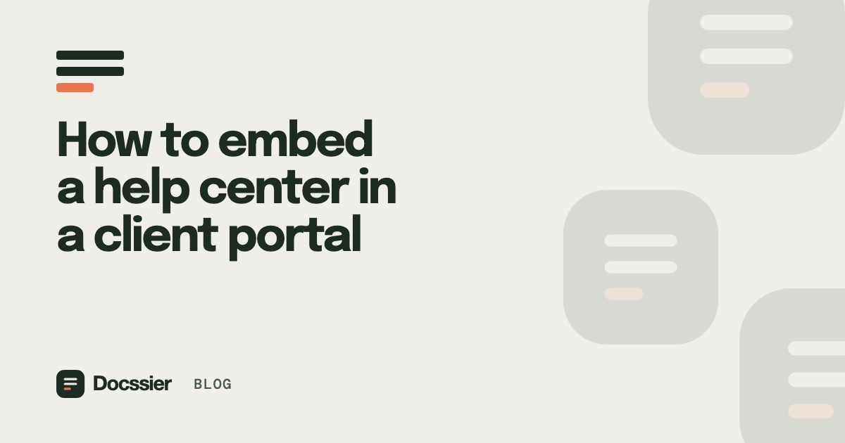 How to embed a help center in a client portal